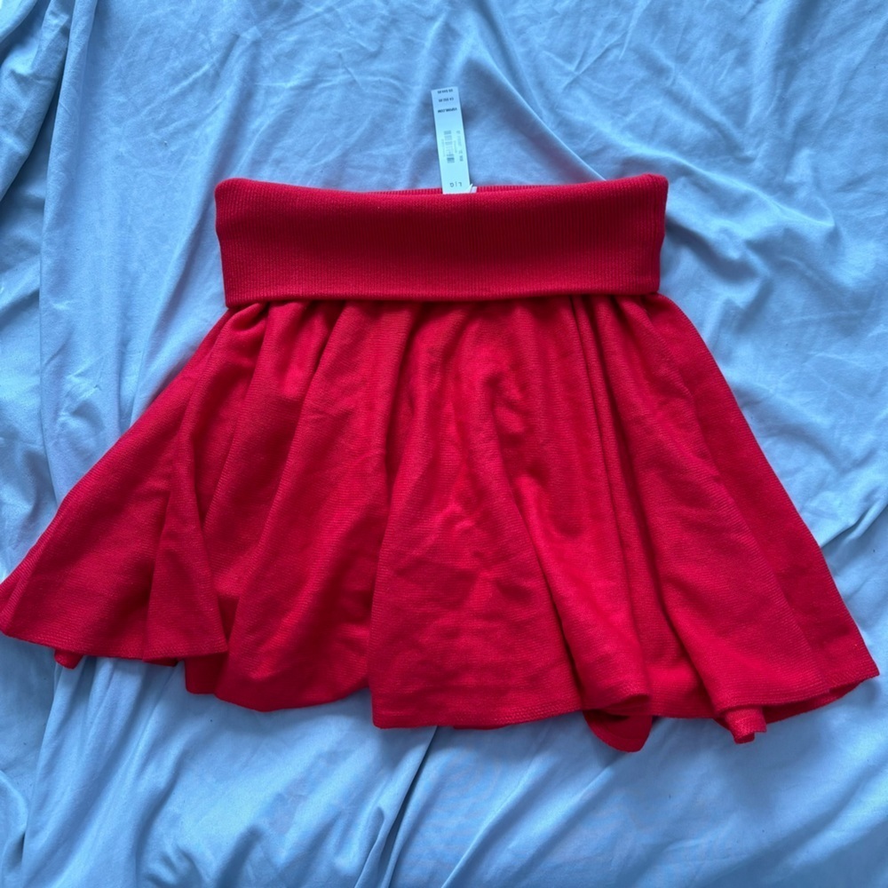 PINK Frankie’s Bikinis Red Foldover Skirt